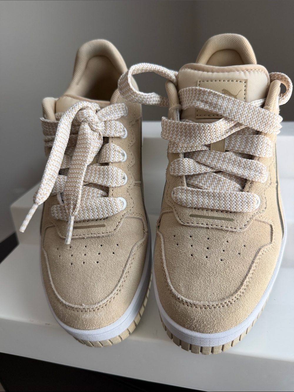 Puma Kids Beige Low-Top Sneakers